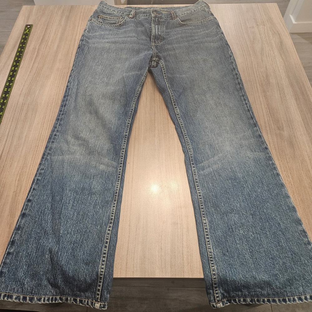 Indigo Palms Mens Boot Cut Jeans Medium Wash 100% Cotton 36x32 RN 86549 - Picture 2 of 9